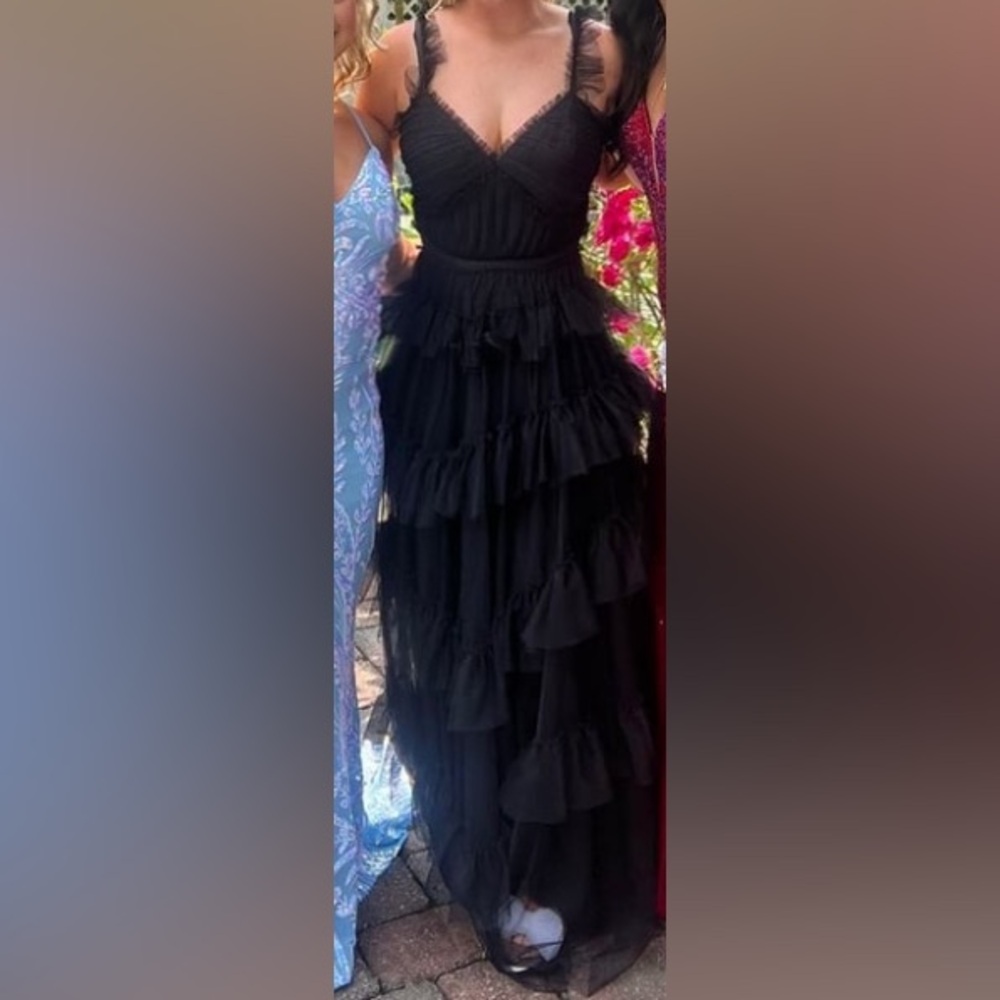 Elegant Black Ruffled Dress